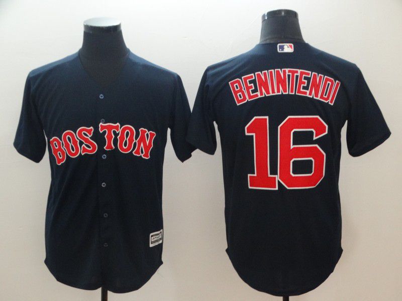 Men Boston Red Sox #16 Benintendi Blue Game MLB Jerseys